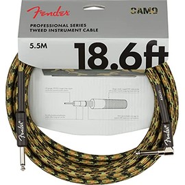 Fender Cable de instrumento profesional de 18.6 pies en ángulo recto camuflaje del bosque - 1 paquete