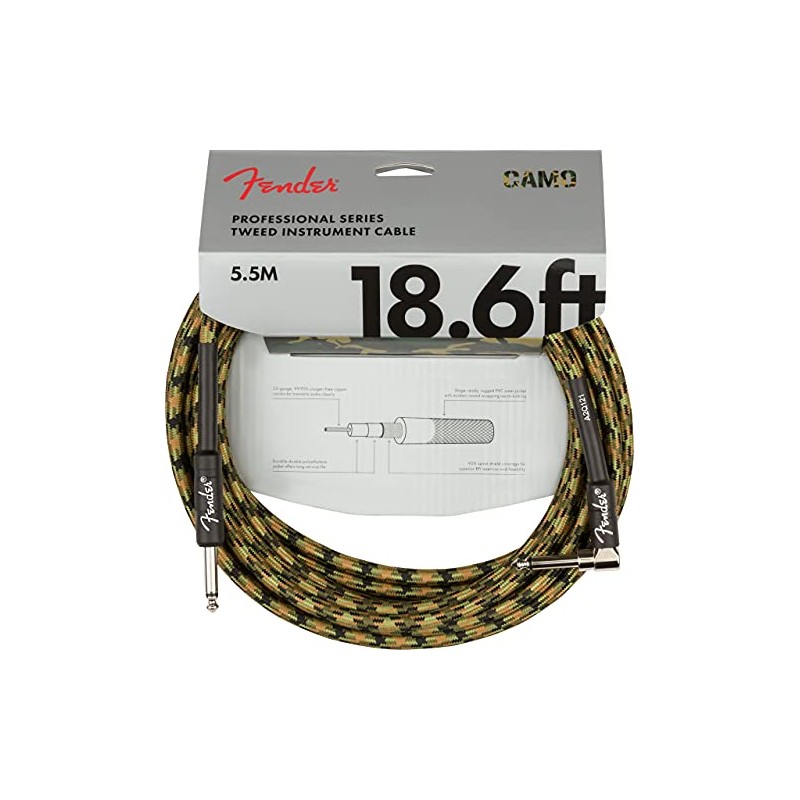 Fender Cable de instrumento profesional de 18.6 pies en ángulo