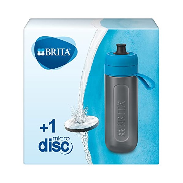 BRITA Active Water Filter Bottle, reduces chlorine and organic impurities, BPA free, Blue, 600 ml