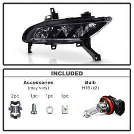 ACANII - For 2016 2017 2018 Nissan Maxima Bumper Fog Light Driving Lamp w/Bulb Replacement Right Passenger Side