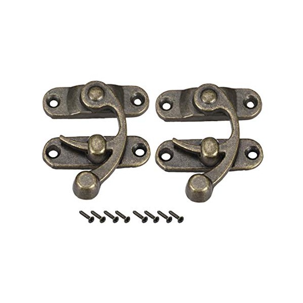 sourcing map Antique Vintage Lock Clasp Right Latch Hook Hasp