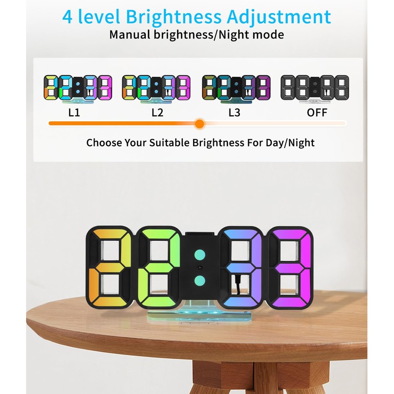 Zaxiva 3D LED Digital Alarm Clock, Table Clock, Digital Clock