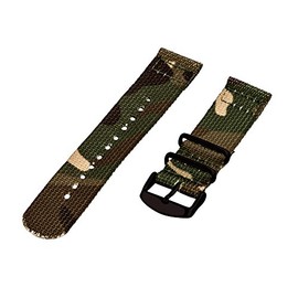 Clockwork Synergy - 26mm 2 Piece Classic Ballistic PVD Nylon Army Camo Replacement Watch Strap Band
