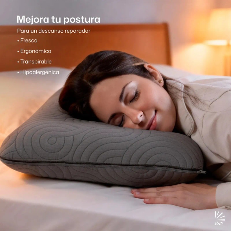 Almohadas Memory Foam Carbón Dreamlab Graphite Estándar Color Grafito
