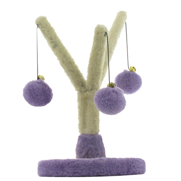 Penn-Plax Cat Tree Activity Center with 3 Plush Hanging Cat Toys, 12 Inches High (CATF30)