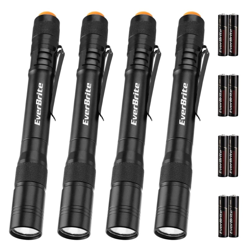 EverBrite Pen Light Pocket Flashlights Aluminum LED Pen Flashlights w/Clip