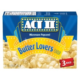 Conagra Act ii Microwave Gourmet Popcorn - Butter Lovers (3 x 78g Snack-Size Bags)