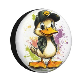 Cute Duck Spare Tire Cover Universal Wheel Tire Cover Funny Cartoon Duck Tire Protectors for Travel Trailer Rv SUV Truck Camper and Many Vehicle 17 Inch