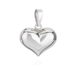 NKlaus 16 x 18 mm 9786 Women's Heart Pendant Full Heart 925 Silver Shiny Solid, Silver