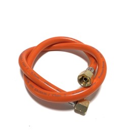 IGT Gas Hose 80 cm, 1/4 Inch Left, Brass Fitting, Winterproof and Flexible, Orange - Ideal for Gas Grills, Heaters, Stools, Gas Cookers, Lamps, etc. (80 cm with Brass Fitting)