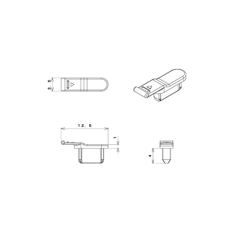 Techno Baines Lightning Connector Cap (Black) Knob 6pcs/Pack IPLNCK-B1-6