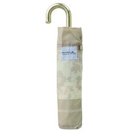 Miyajima 14910 Folding Umbrella, 21.7 inches (55 cm), Windproof Ribs, Flower Border, Beige