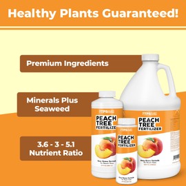 TPS NUTRIENTS Peach Tree Fertilizer for All Peach, Nectarine and Stone Fruit Trees, Liquid Plant Food 1 Gallon (128oz)