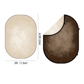 Kate Collapsible Backdrop Portable Pop Up Photography Backdrops Folded Beige Brown 2-in-1 Double Side Background, for Photography, for Photographers, for Video, for Pictures, 5x6.5ft