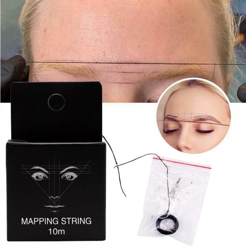 Universo en Linea Hilo Entintado Cejas Mapa Mapping Diseño Microblading