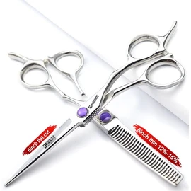 5.5/6/6.5 Inch Sharonds Hair Salon Professional Barber Scissors Hair Stylists Professional Hair Styling Tools Hair Scissors Set (5.5 Inch 2 Pieces)