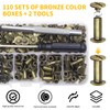 Book Screws, 110 Sets Binding Chicago Screws M5 x 4/5/6/8/10/12
