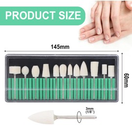 ZJChao Nail Drill Bit Wool Felt Polishing 12 Pieces Various Shapes File Head Tool Manicure Pedicure Glass Gold Silver Jewelry Polishing / ZJChao 네일 드릴 비트 울 펠트 연마 12개 다양한 형태의 파일 헤드 도구 매니큐어 페디큐어 유리 금 은 주얼리 연마용