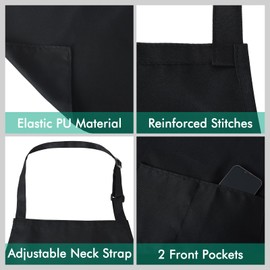 Surblue Waterproof Rubber Vinyl Apron 37" Projects Work Safe Clothes with Adjustable Widened Neck Strap Release Buckle Bib for Dishwashing Lab Work Butcher Cleaning Fish, Black