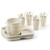 SHECIPIN 24 Pcs Wheat Straw Dinnerware Cutlery Set, Unbreakable Tableware