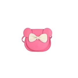 PORRASSO Shoulder Bag with Bow Small Girls Shoulder Bag Cute Handbag Messenger Bag PU Leather Crossbody Bag, Rose Red A, messenger
