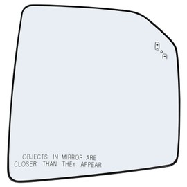 Passenger Side Mirror Glass Assembly With Plastic Backing Plate Blind Spot Detection Heated Compatible with 2015-2020 Ford F150 Truck (BSD System Tow Mirror)