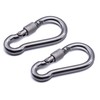 Pack of 2 - Carabiner snap hook with safety lock