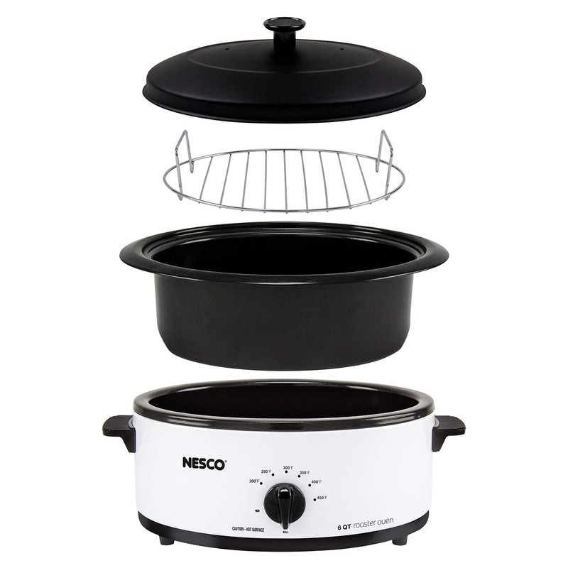 Nesco 6 Qt. Porcelain Roaster Oven, White, 4816-14