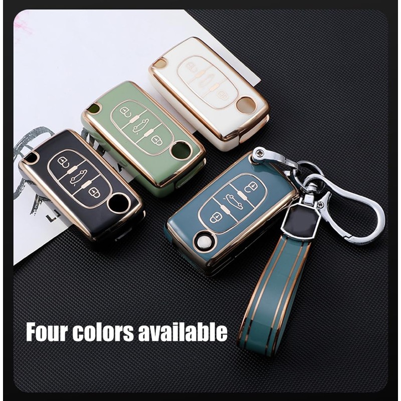 Chaexii Car Key Protector Key Cover for Peugeot 207 307