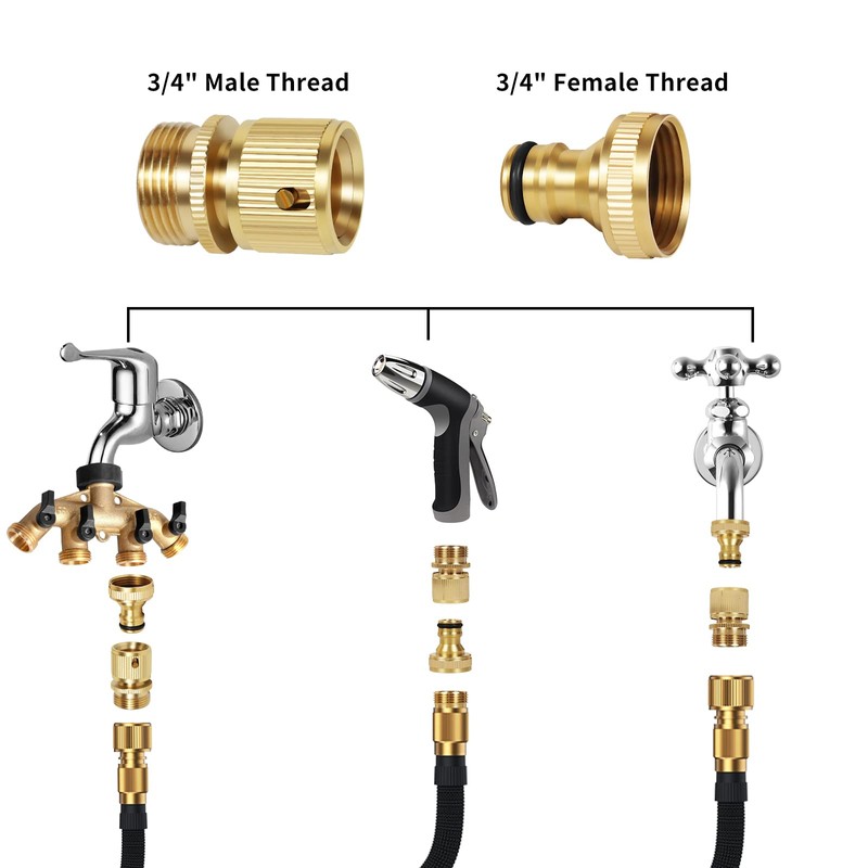 Mdlufee Garden Hose Quick Connector,3/4 inch Female Thread Tap Connector