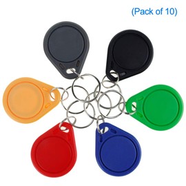 LIBO RFID Keychains NFC Smart Key Tag Card RFID Access Control Keyfobs Proximity 13.56 MHz MF Classic 1k IC S50 Token Read Only (Mix Color, Pack of 10)