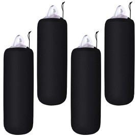 Woanger 4 Packs Boat Fender Cover 8" x 20" Fleece Marine Bumper Covers for Center Rope Tube Style Fenders (Boat Fender Not Included) (Navy Blue)