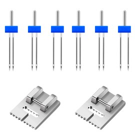 Pack of 6 Sewing Machine Needles, Twin Needles, Jersey Twin Needles, Twin Needles, Twin Needles for Sewing Machines, Sewing Machine Needles, Twin Needles, for Multifunctional Household Sewing Machines