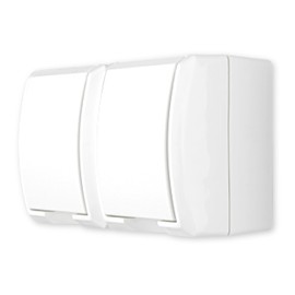 REV Ritter 0510253555 Aqua AP 0510263555 Level Double Plug Socket, White