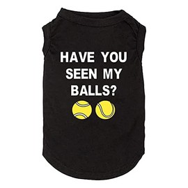 weokwock Have You Seen My Ball Dog Funny Clothes Shirts Print Vest for Small Large Dog T Shirts Puppy Apparel (Medium, Black01)