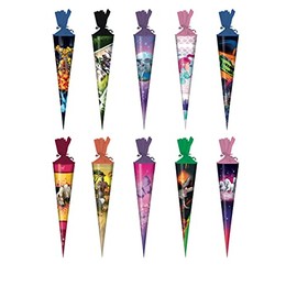 10 x school cone 25 cm round sugar cone