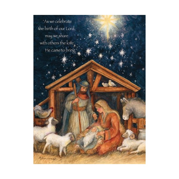 LANG 1004674 -"Holy Family", Boxed Christmas Cards, Artwork by Susan Winget" - 18 Cards, 19 envelopes - 5.375" x 6.875"