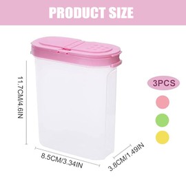 MITUMOMO 3 Pcs Spice Jars with Lids, 250ml Spice Boxes Storage, Clear Spice with Folding Lids, BPA Free Plastic Storage Cans for Kitchen Spices, Salt, Sugar, Pepper Used