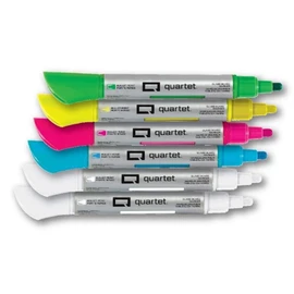 Quartet Glass Dry Erase Markers, Whiteboard Markers, Bullet Tip, White and Neon Colors, 6 Pack (79559Q)