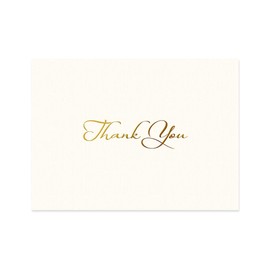 Designer Greetings Blank Thank-You Note Cards, Golden Calligraphy (10 Blank Any Occasion Cards 10 Foil-Lined Envelopes)