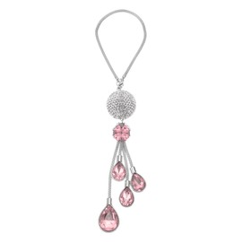 TUCKBOLD 1 Pcs Faux Rhinestone Metal Ball Water Drop Car Rear View Mirror Pendant Accessories Car Hanging Ornament Pink