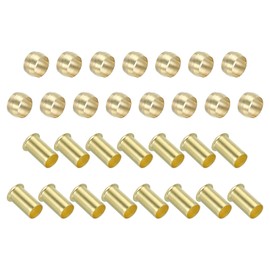 PATIKIL 10mm Tube ID Compression Assortment Kit, 25 Set Brass Compression Sleeve Ferrule & Insert for Water Oil Pipe