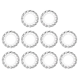 sourcing map M10 10Pcs External Tooth Washers, 304 Stainless Steel Tooth Locking Ring Washers Quick Speed Star Nut Locking Fastener, Silver