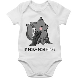 Shirtracer - Baby Bodysuit Boy Girl - Current Trends - I Know Nothing, 1 White, 0-3 months