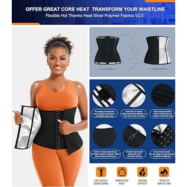 TrainingGirl Waist Trainer for Women Lower Belly Waist Trimmer Corset Tummy Wrap Workout Sweat Belt Band Sports Sauna Suit