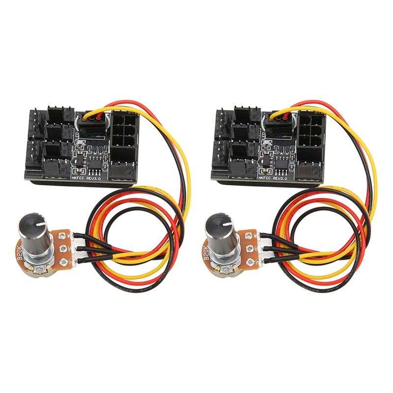 2 Pcs PC Fan Controller 3 Pin 4 Pin Fan