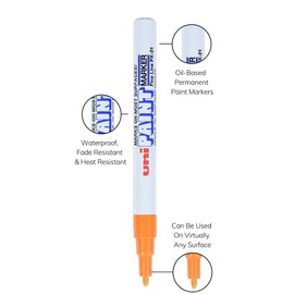 Uni-Ball Uni Paint PX-21 Oil-Based Paint Markers, Fine Line (1.2mm), Orange, 2 Count