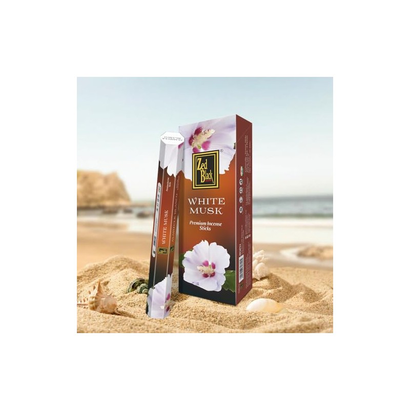 ZED BLACK Z005 White Musk Incense Sticks, 20 Sticks x