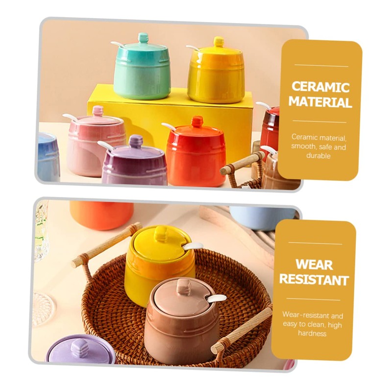 Gatuida Ceramic Condiment Jar Set Salt Shaker Seasoning Containers Bottle