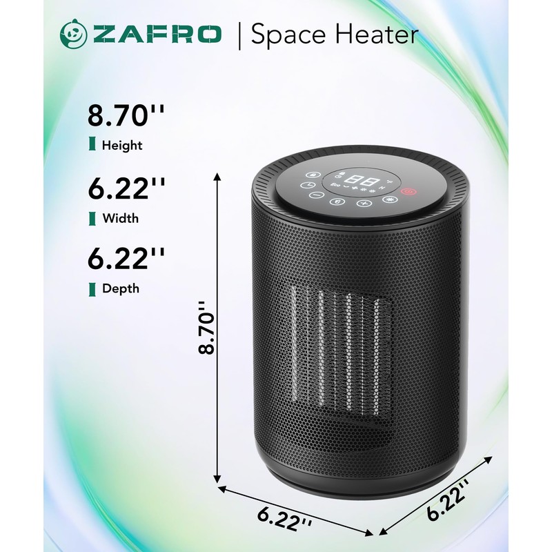 ZAFRO Space Heater for Indoor Use, Portable Electric Heaters with